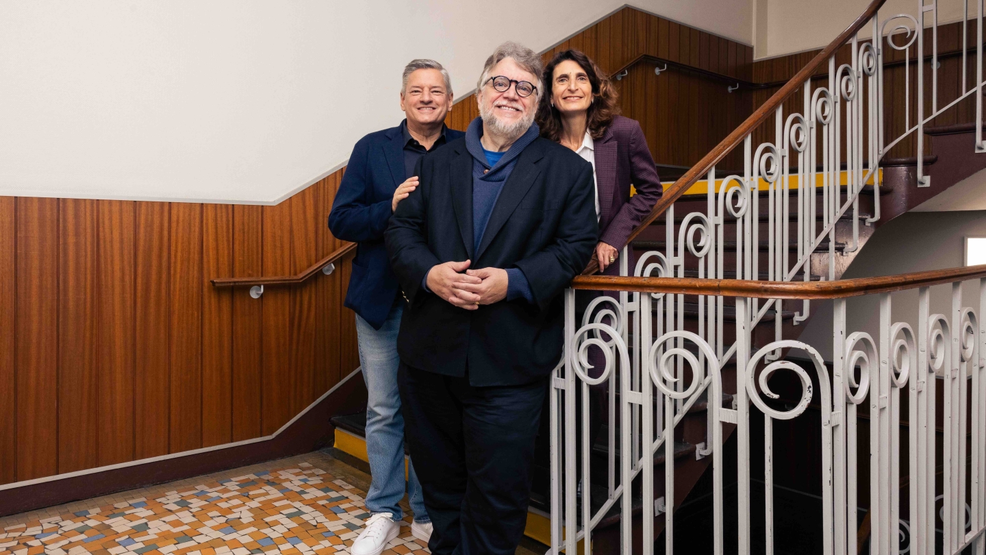 Ted Sarandos, Netflix; Guillermo del Toro; Valérie Moatti, Gobelins